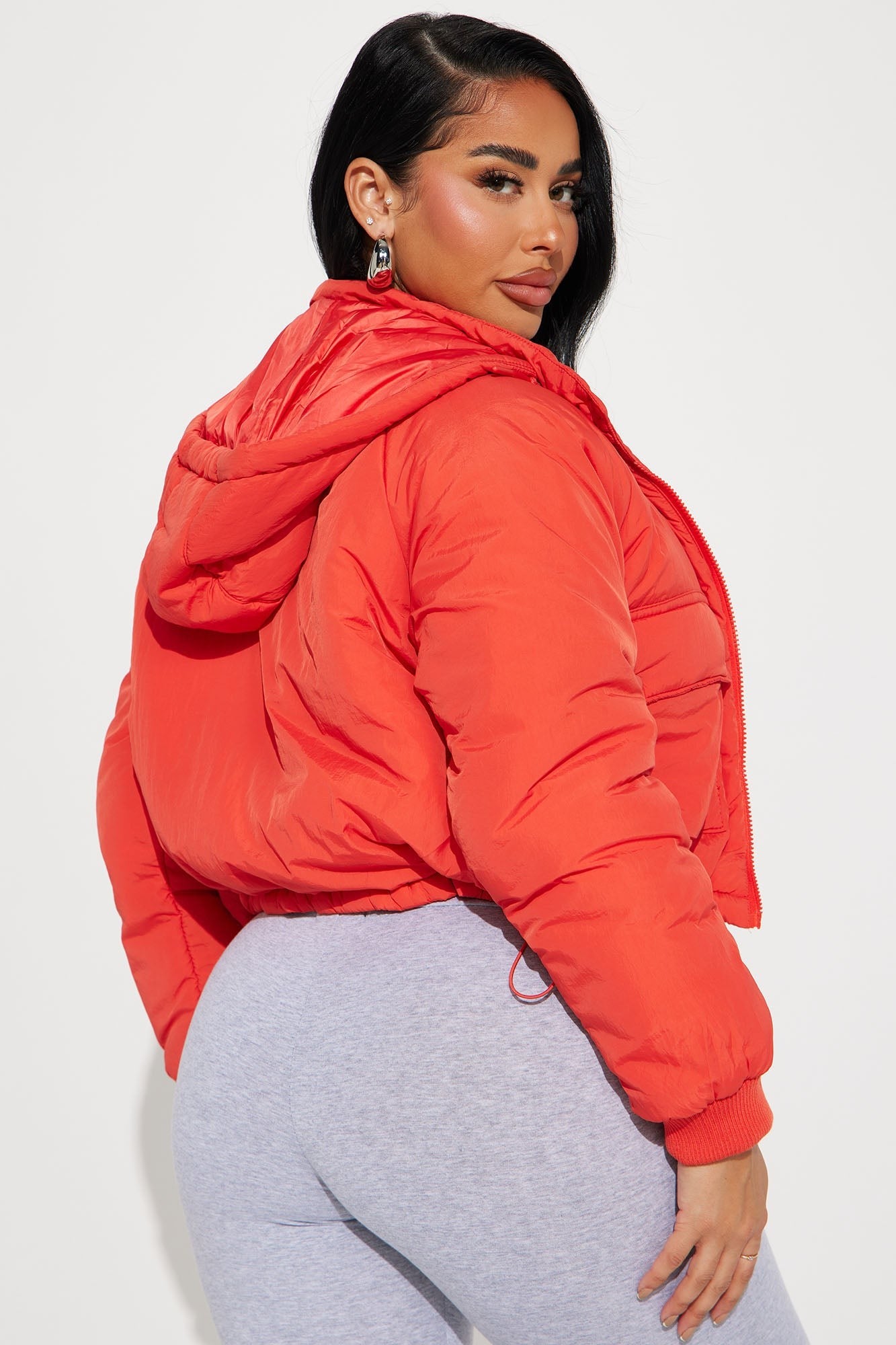 Nesha Cropped Hoodie Puffer Coat