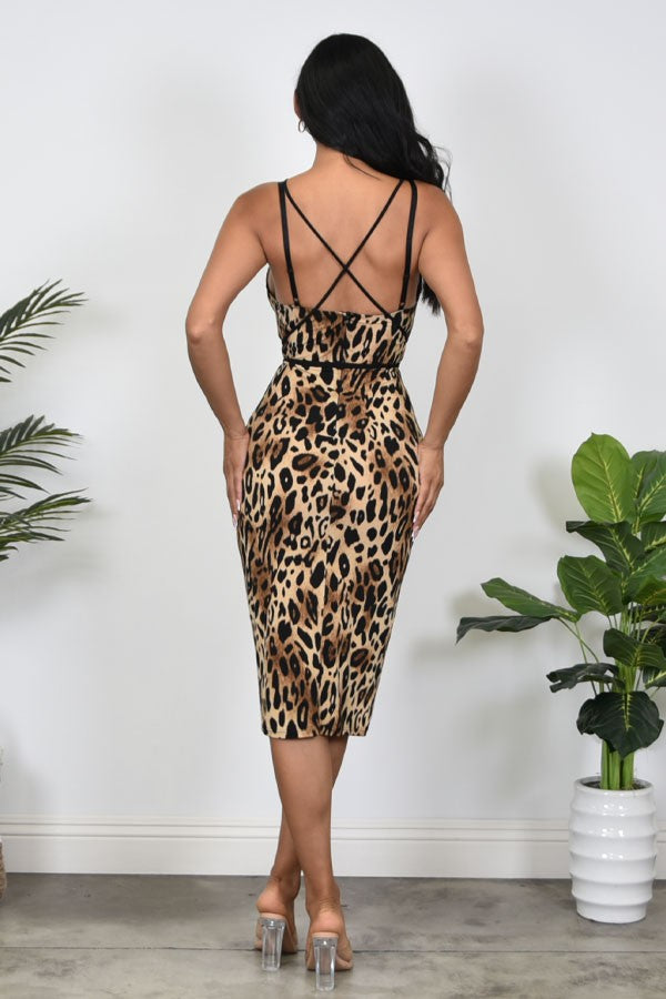 Valeria Lace Leopard Dress (Pre Order Arrives 1/26)