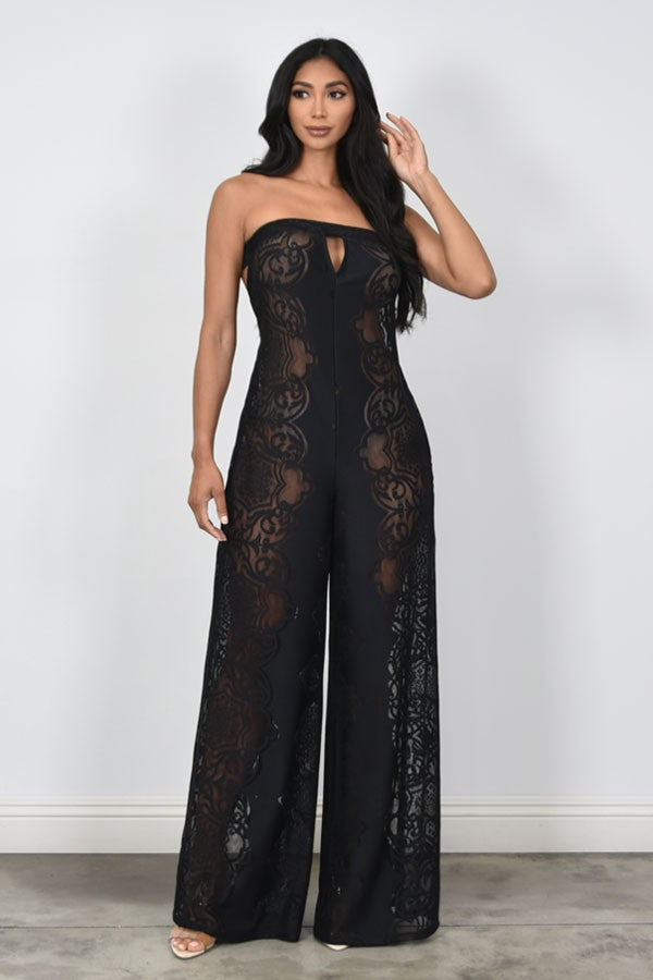 Wide Leg Lace Jumpsuit