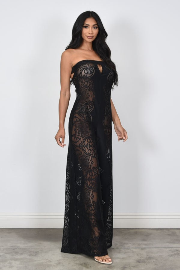 Wide Leg Lace Jumpsuit