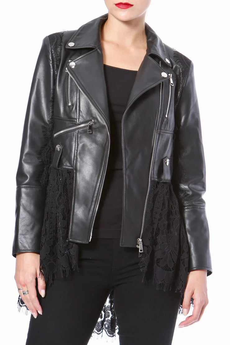 Leather & Lace Moto Jacket (Re Stock Arrives 2/7)