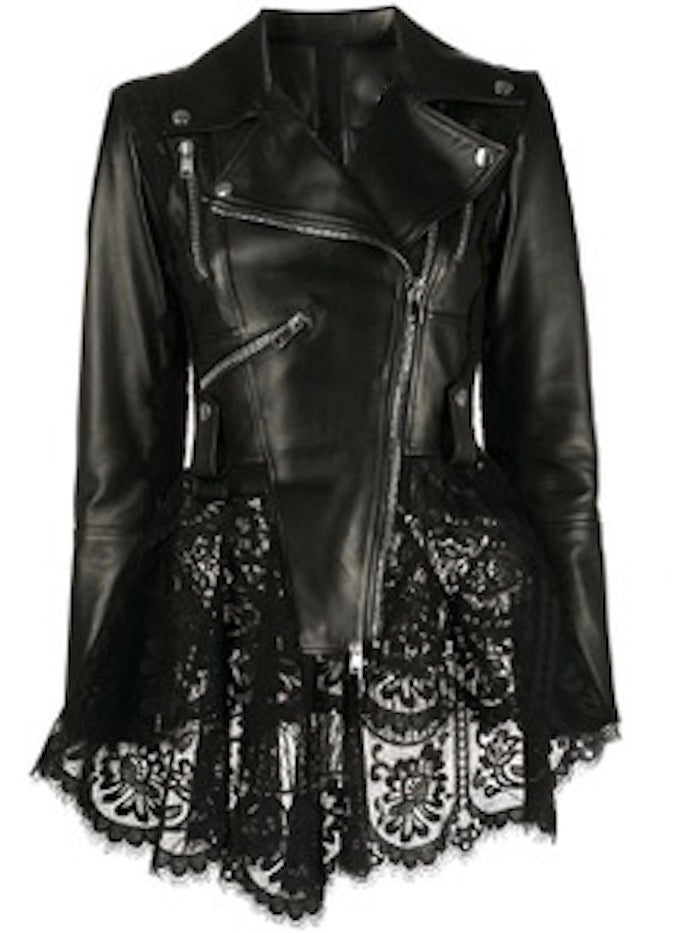 Leather & Lace Moto Jacket (Re Stock Arrives 2/7)