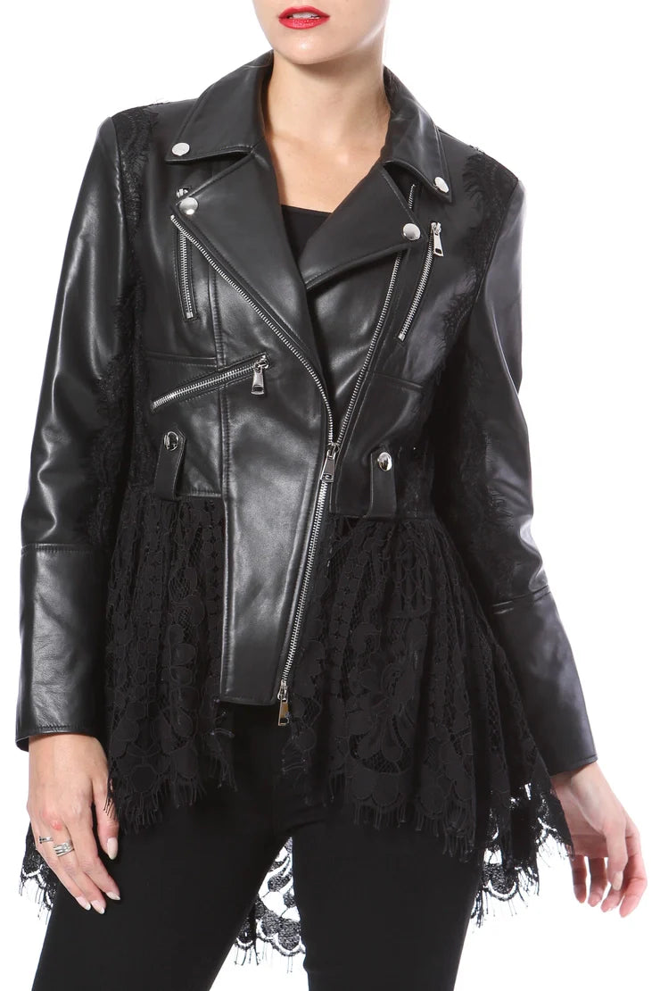 Leather & Lace Moto Jacket (Re Stock Arrives 2/7)