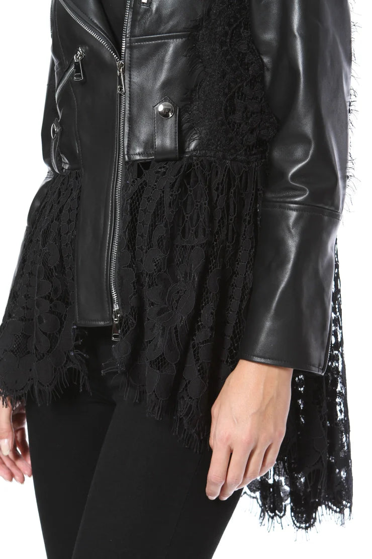 Leather & Lace Moto Jacket (Re Stock Arrives 2/7)