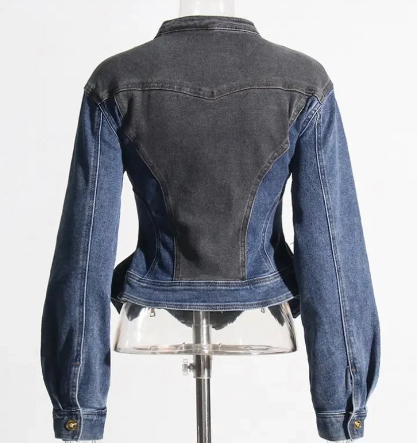 Denim Peplum Jacket (Pre Order Arrives (2/10)