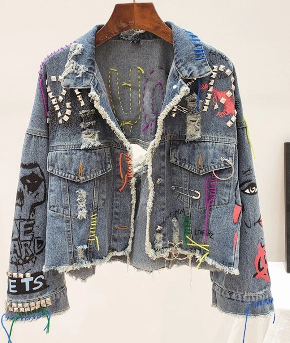 Penelope Embellish Denim Jacket (Re Stock Arrives (2/28)