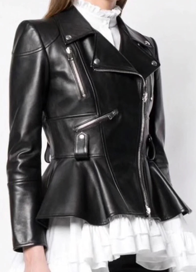 Statement Leather Peplum (Pre Order Arrives 2/26)