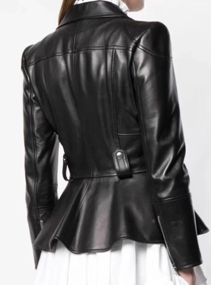 Statement Leather Peplum (Pre Order Arrives 2/26)