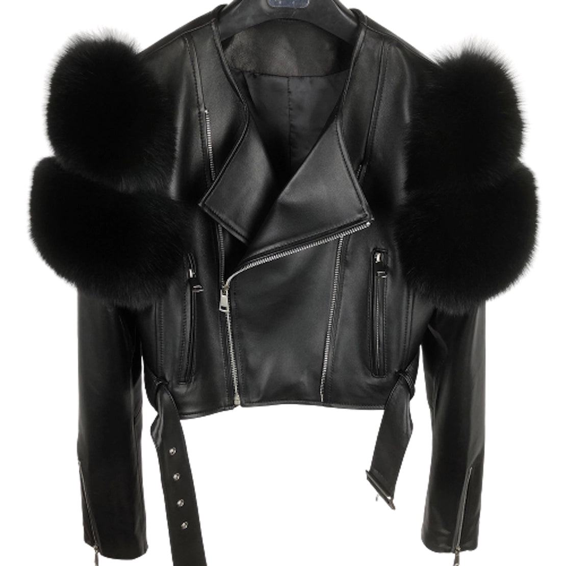 Leather & Fox Crop Moto Jacket (Pre Order Arrives 2/26)