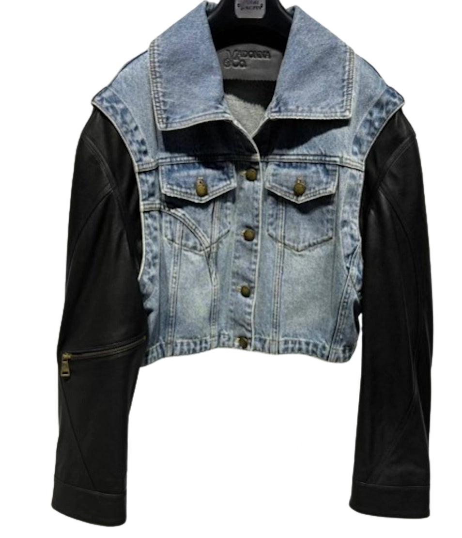 Gianna Denim & Leather Bomber (Pre Order Arrives 2/7)