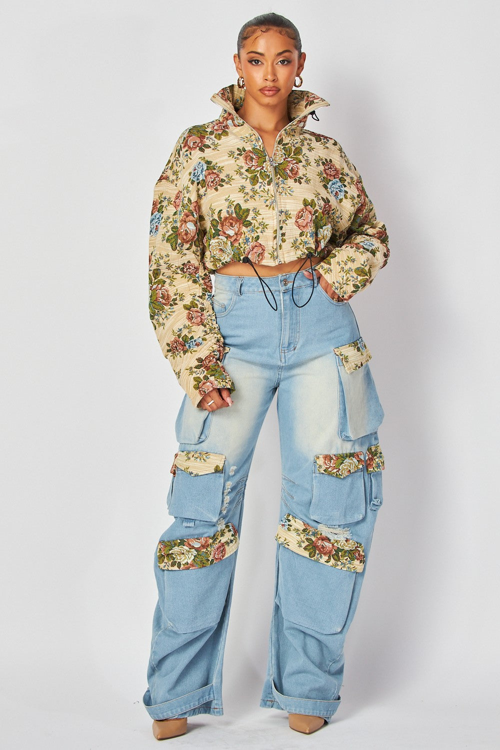 Flo Cargo Jean & Crop Jacket Set (Pre Order Arrives 10/21)