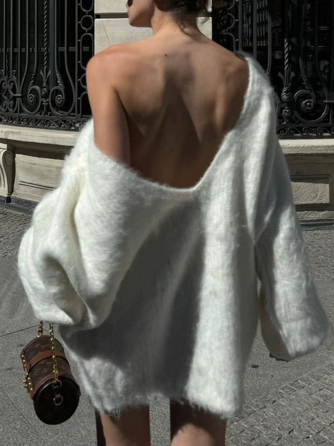 Mia Open Back Oversized Sweater (Pre Order Arrives 1/26)