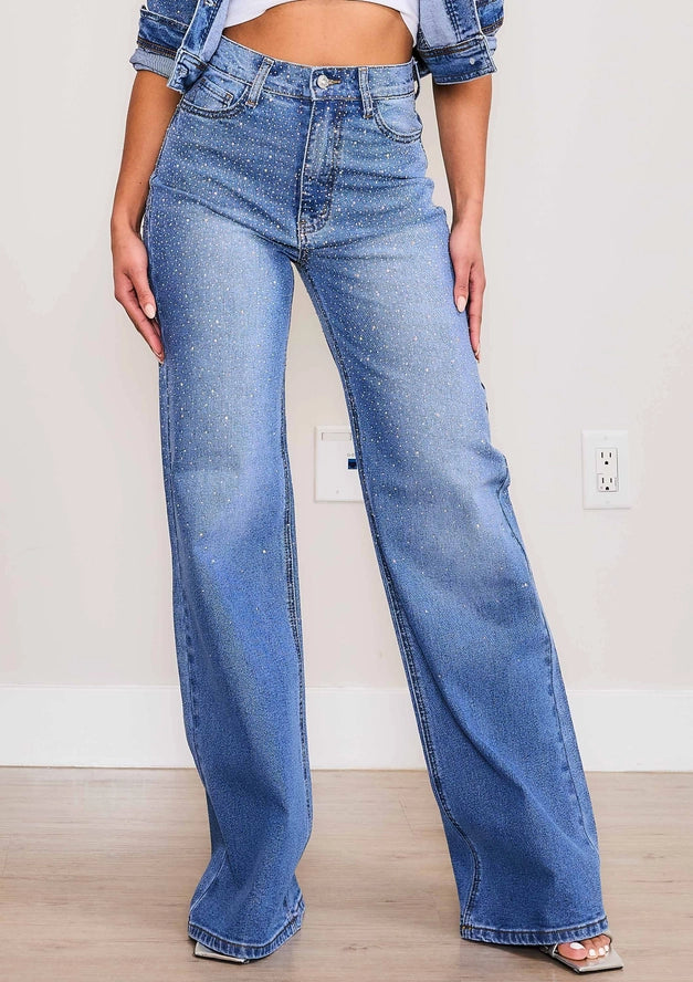 Iridescent High-Rise Wide Leg Jeans (Pre Order Arrives 1/25)