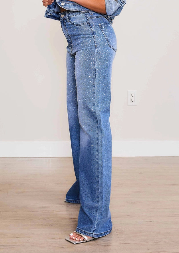 Iridescent High-Rise Wide Leg Jeans (Pre Order Arrives 1/25)