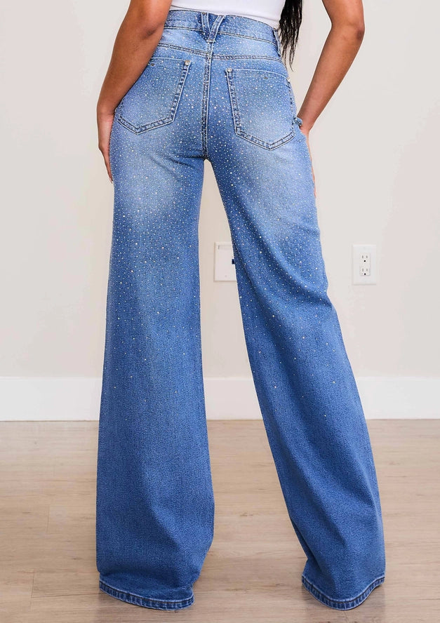 Iridescent High-Rise Wide Leg Jeans (Pre Order Arrives 1/25)