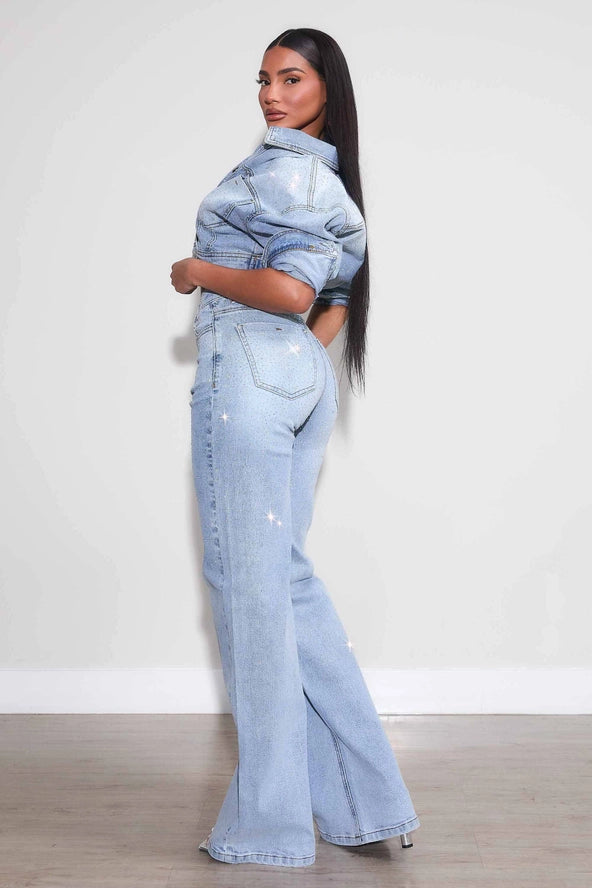 Iridescent High-Rise Wide Leg Jeans (Pre Order Arrives 1/25)