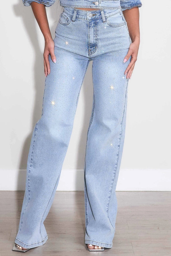 Iridescent High-Rise Wide Leg Jeans (Pre Order Arrives 1/25)