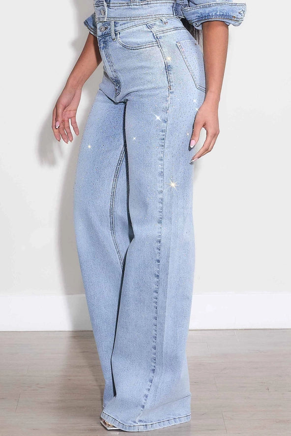 Iridescent High-Rise Wide Leg Jeans (Pre Order Arrives 1/25)