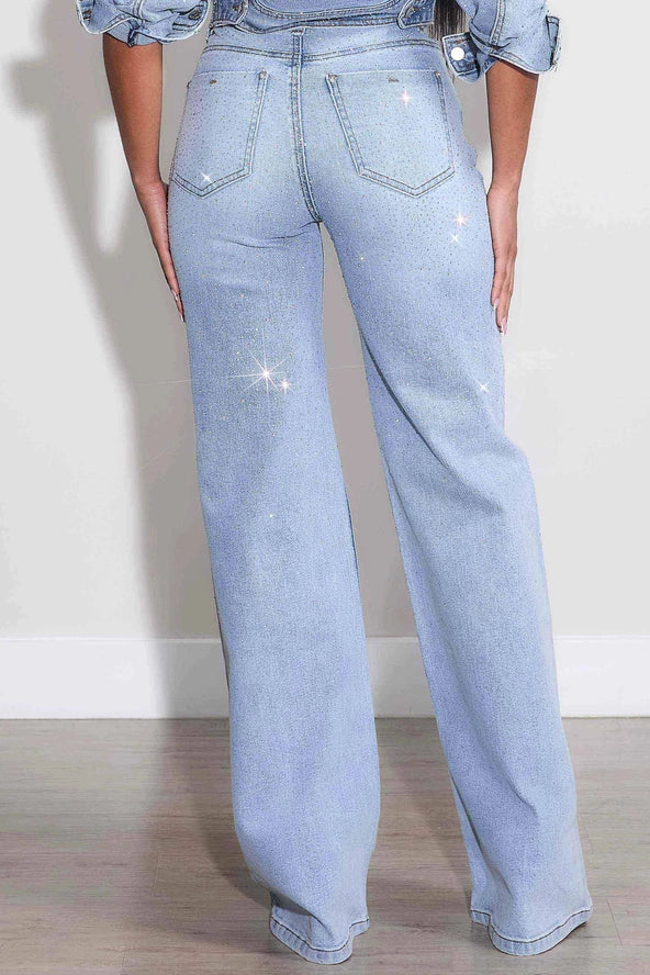 Iridescent High-Rise Wide Leg Jeans (Pre Order Arrives 1/25)