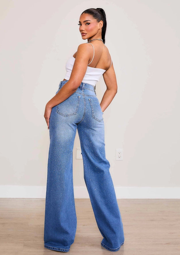 Iridescent High-Rise Wide Leg Jeans (Pre Order Arrives 1/25)